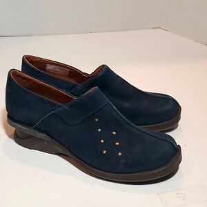 Sergio Tomani Limited Blue Leather Slip-ons Sz 37, 6-6.5